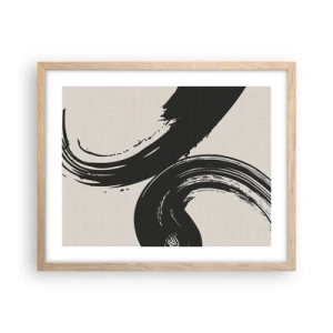 Plagát v ráme zo svetlého duba - S rozmachom a dookola - 50x40 cm