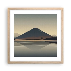 Plagát v ráme zo svetlého duba - Zrkadlový odraz - 40x40 cm