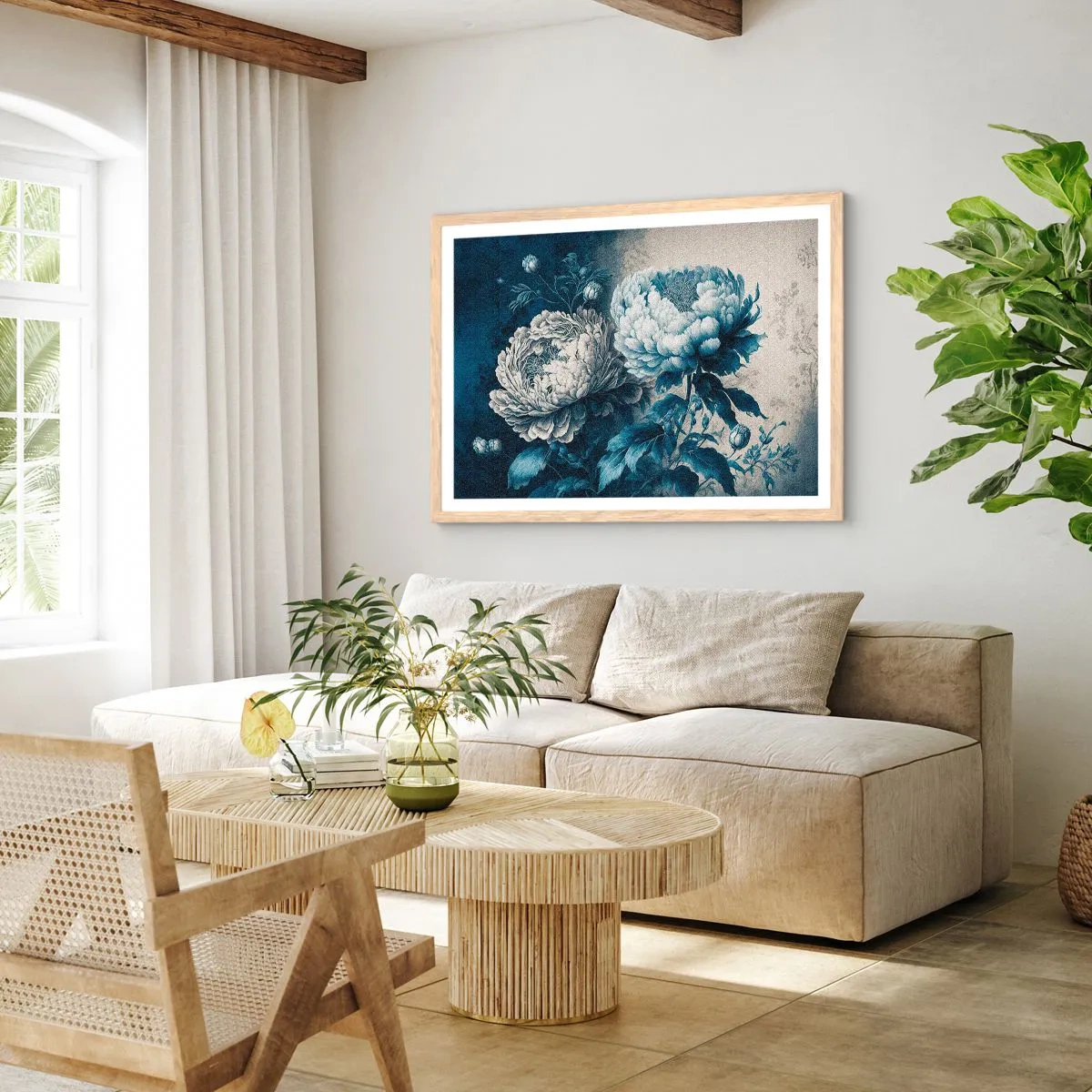 Plagát v ráme zo svetlého duba - Zhodný pár - 91x61 cm