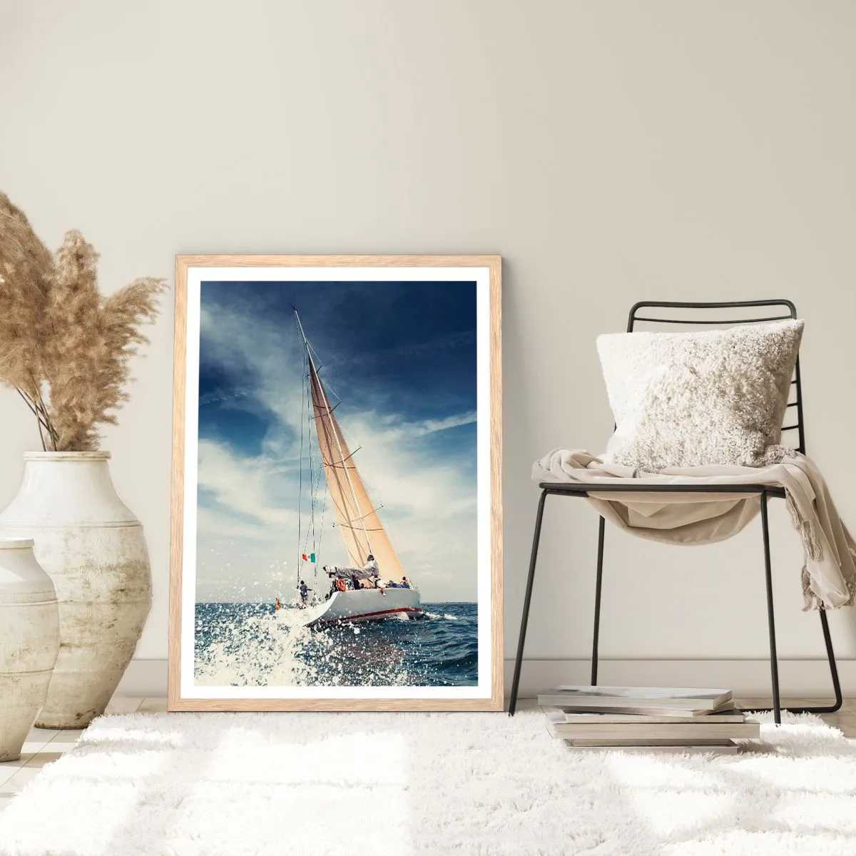 Plagát v ráme zo svetlého duba - Nás nedobehnú! - 70x100 cm