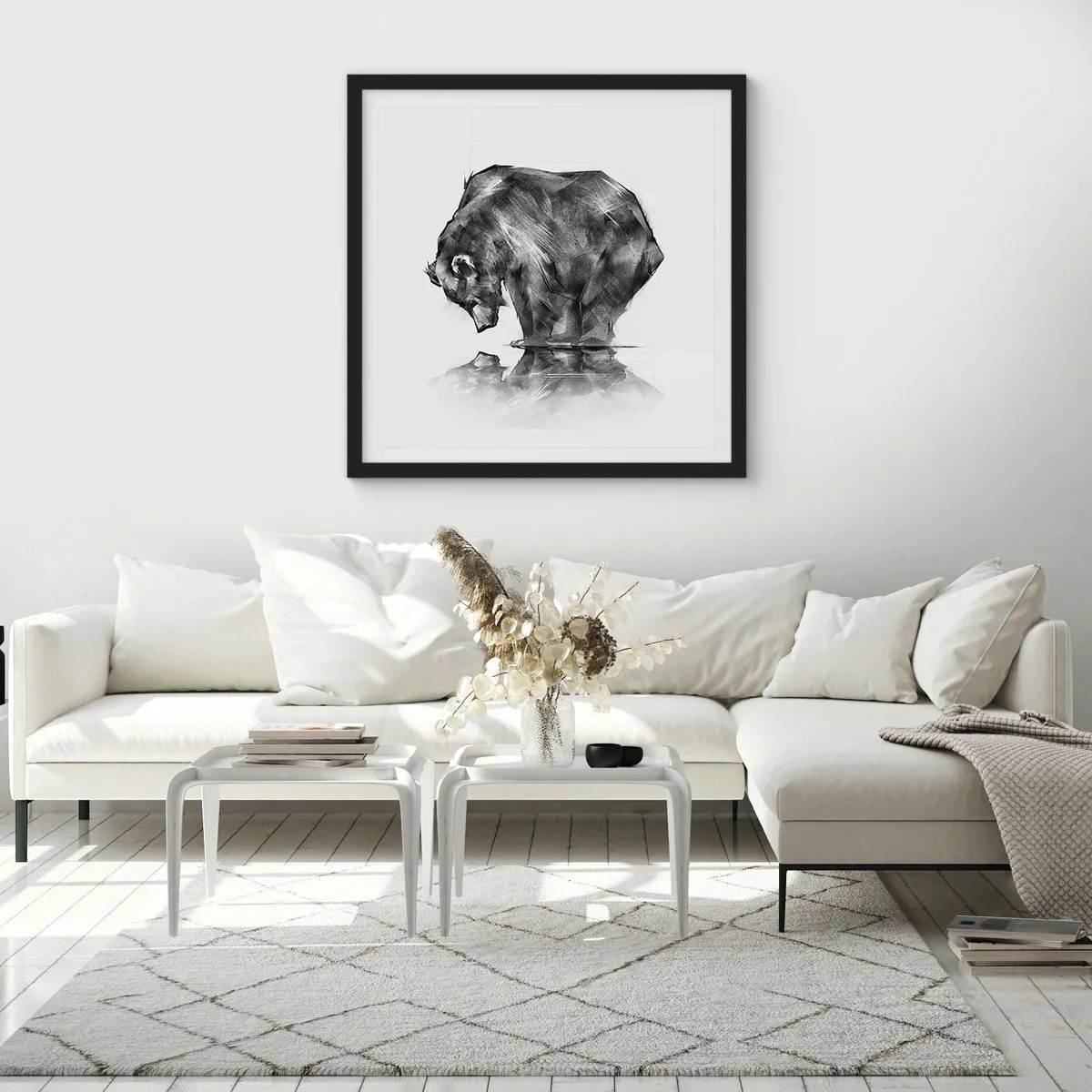 Plagát v čiernom ráme - Je príjemné sa stretnúť s niekým blízkym - 60x60 cm