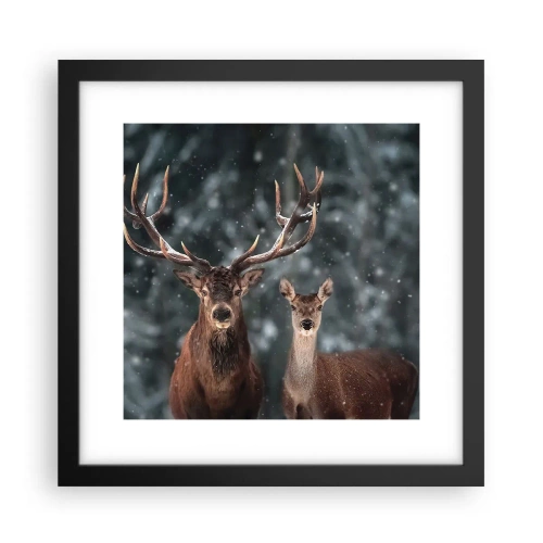 Plagát v čiernom ráme - Pán lesa so svojou ženou - 30x30 cm