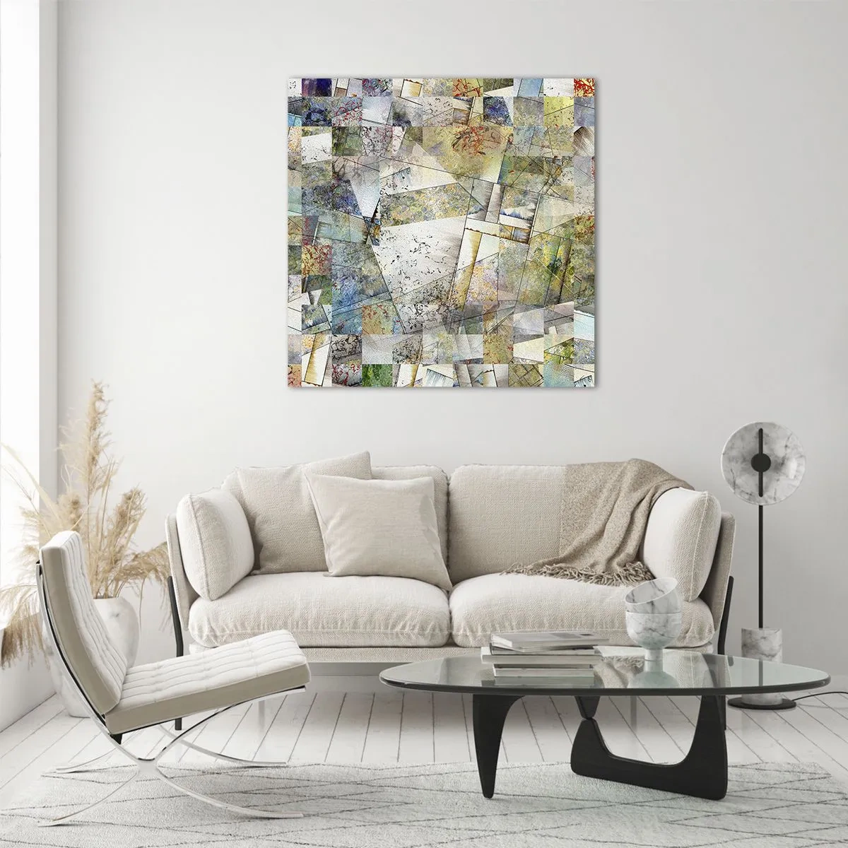 Obraz na skle - Geometrické preskupenie - 70x70 cm