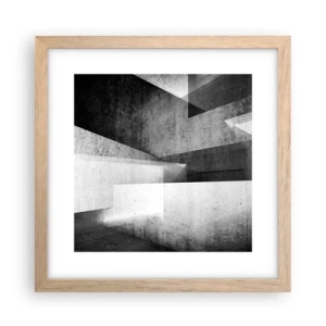 Plagát v ráme zo svetlého duba - Štruktúra priestoru - 30x30 cm