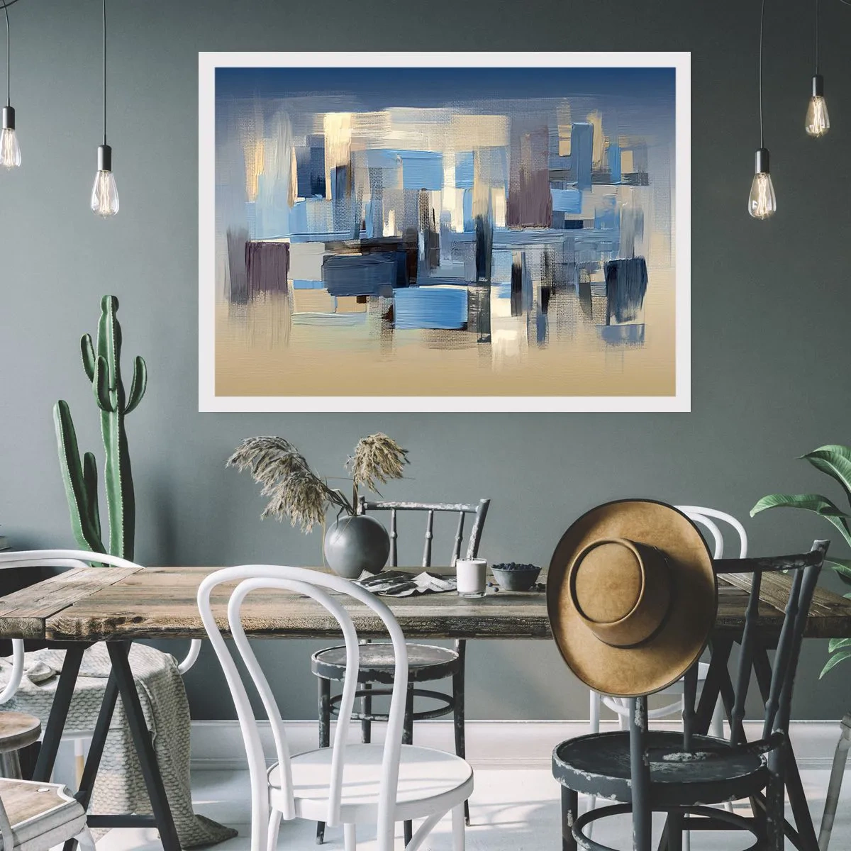 Plagát - Modrá konštrukcia - 91x61 cm