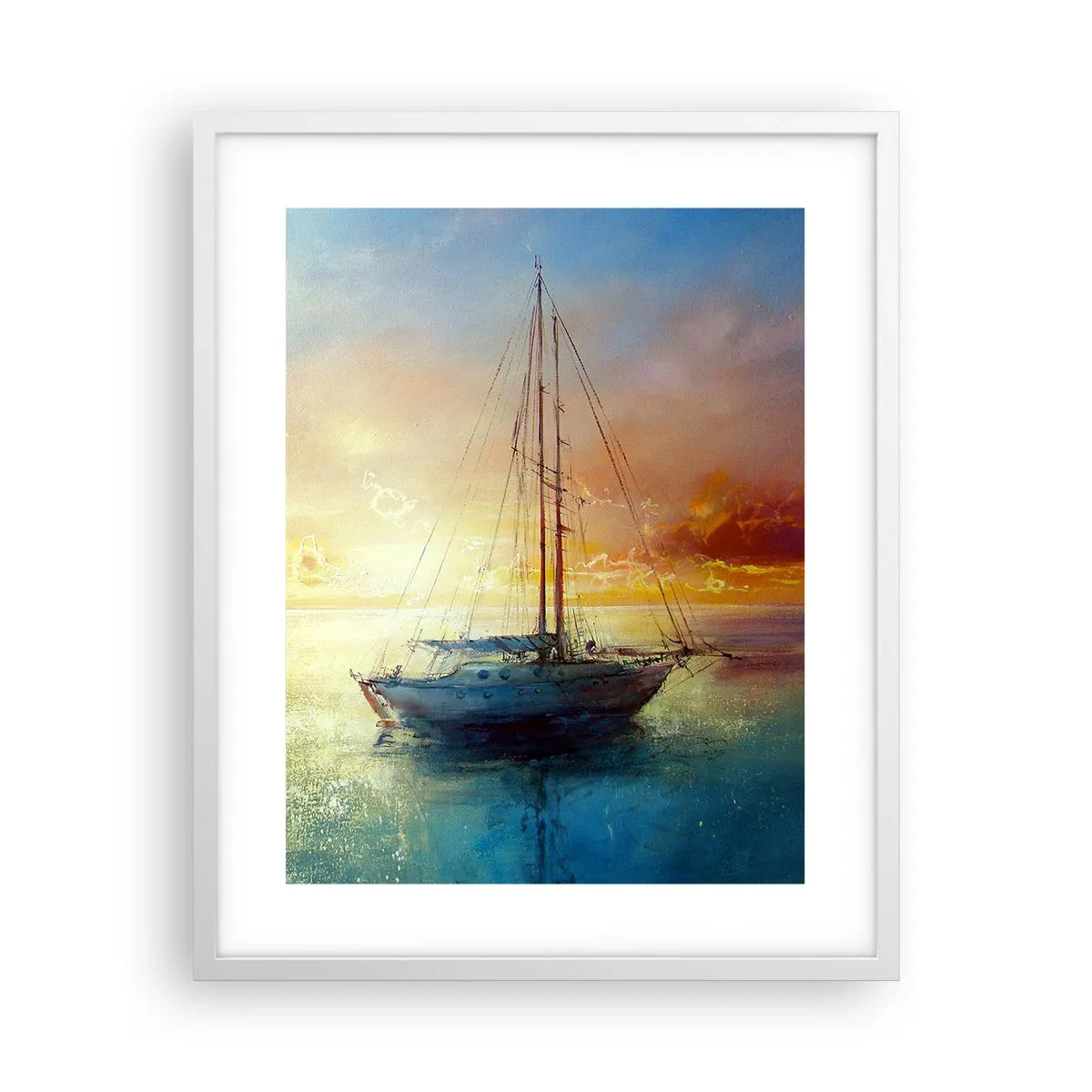 Plagát v bielom ráme - V zlatom zálive - 40x50 cm
