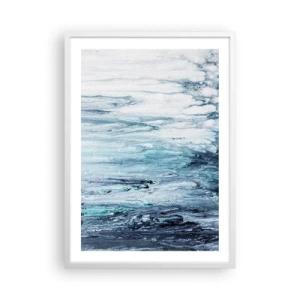 Plagát v bielom ráme - Modré cencúle - 50x70 cm