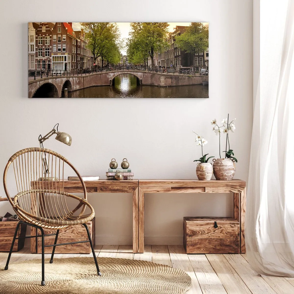 Obraz na plátne - Loďou alebo na bicykli? - 100x40 cm