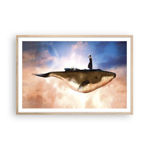 Plagát v ráme zo svetlého duba - Surrealistická cesta - 91x61 cm