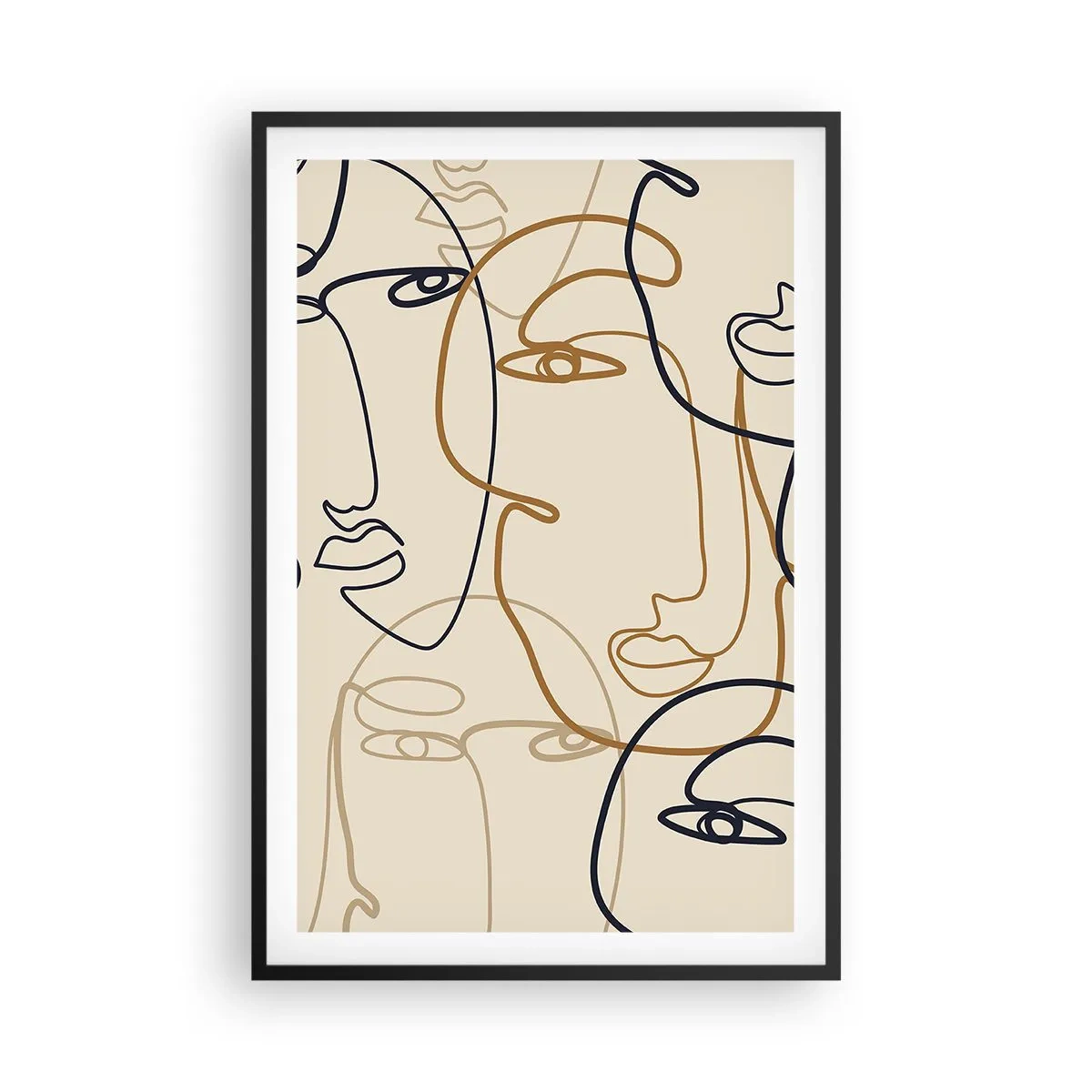 Plagát v čiernom ráme - Portrét znásobený - 61x91 cm