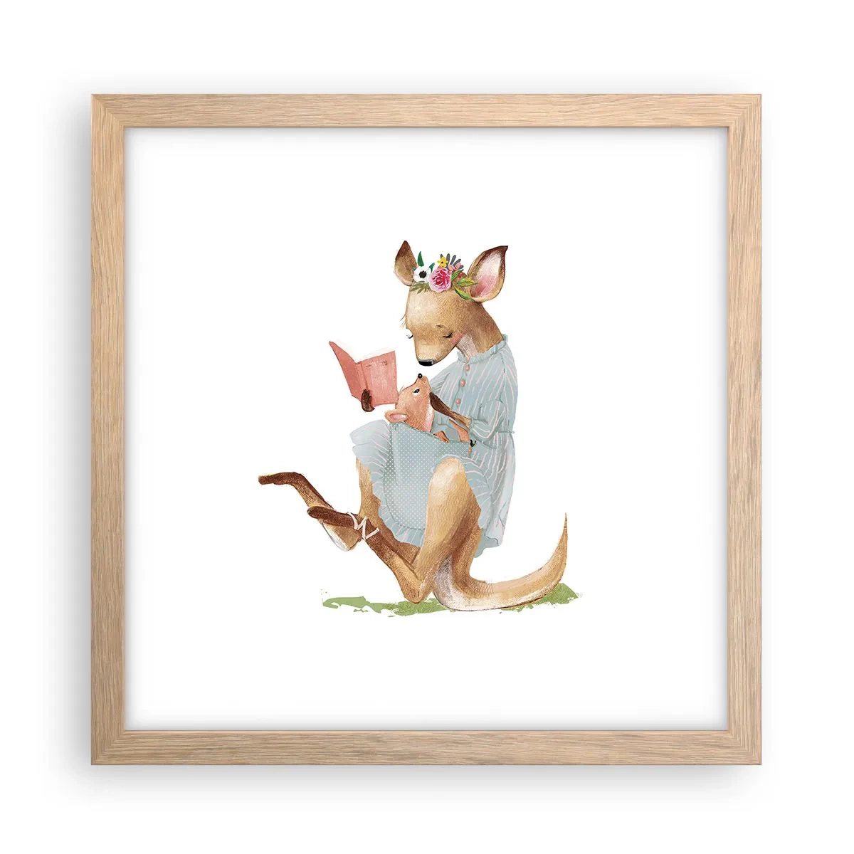 Plagát v ráme zo svetlého duba - Prečítaj mi, mama - 30x30 cm