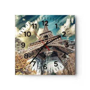 Nástenné hodiny - A na jeseň v Paríži… - 40x40 cm