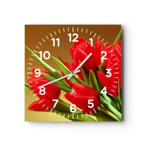 Nástenné hodiny - Púčik jarnej radosti - 30x30 cm