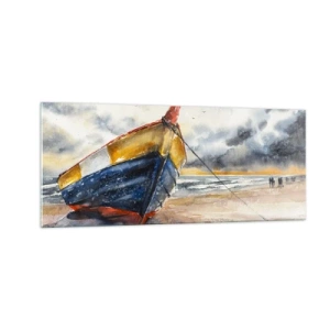 Obraz na skle - Odpočinok na brehu - 100x40 cm