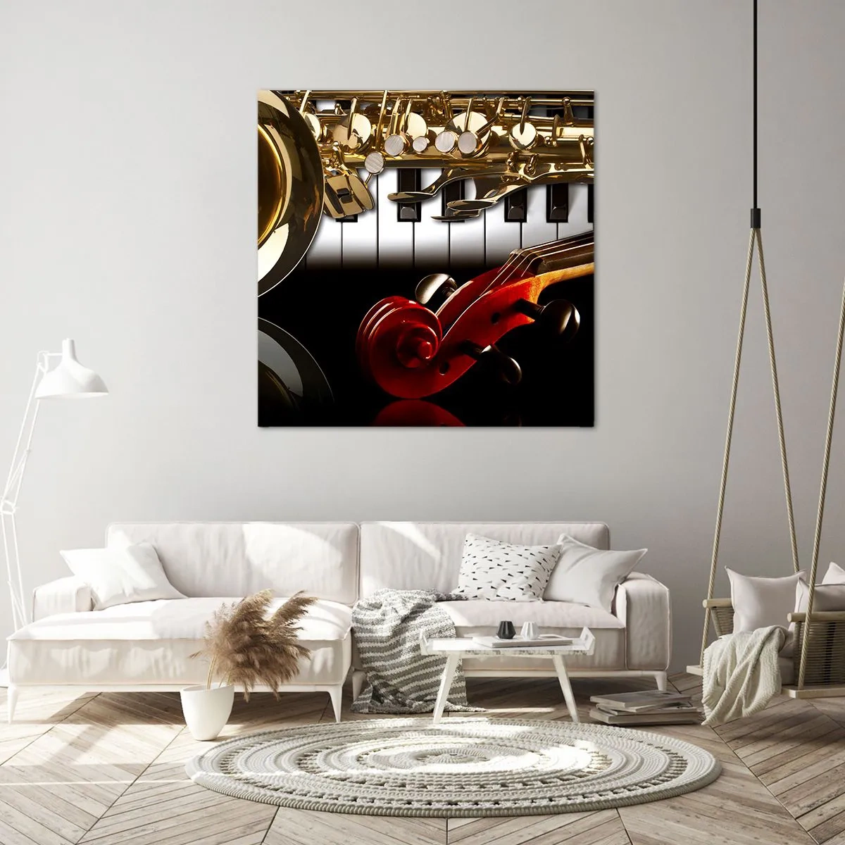 Obraz na plátne - Plech, drevo a slonovinová kosť - 30x30 cm