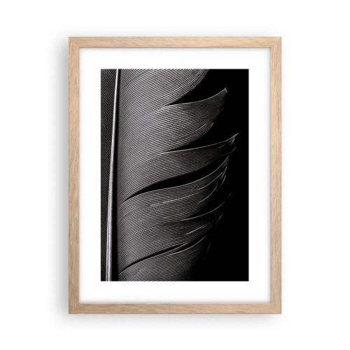 Plagát v ráme zo svetlého duba - Perie – nádherná konštrukcia - 30x40 cm