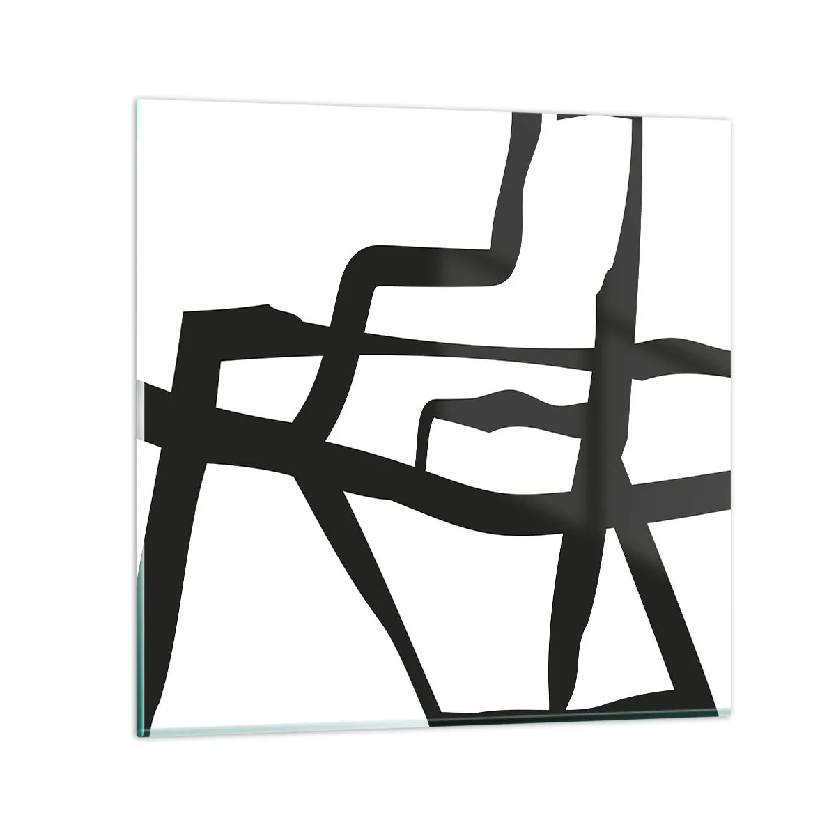 Obraz na skle - Čiernobiela konštrukcia - 70x70 cm