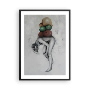 Plagát v čiernom ráme - Ťarcha života - 50x70cm - Bremeno života - Moderná nástenná dekorácia do obývacej izby a spálne ARTTOR