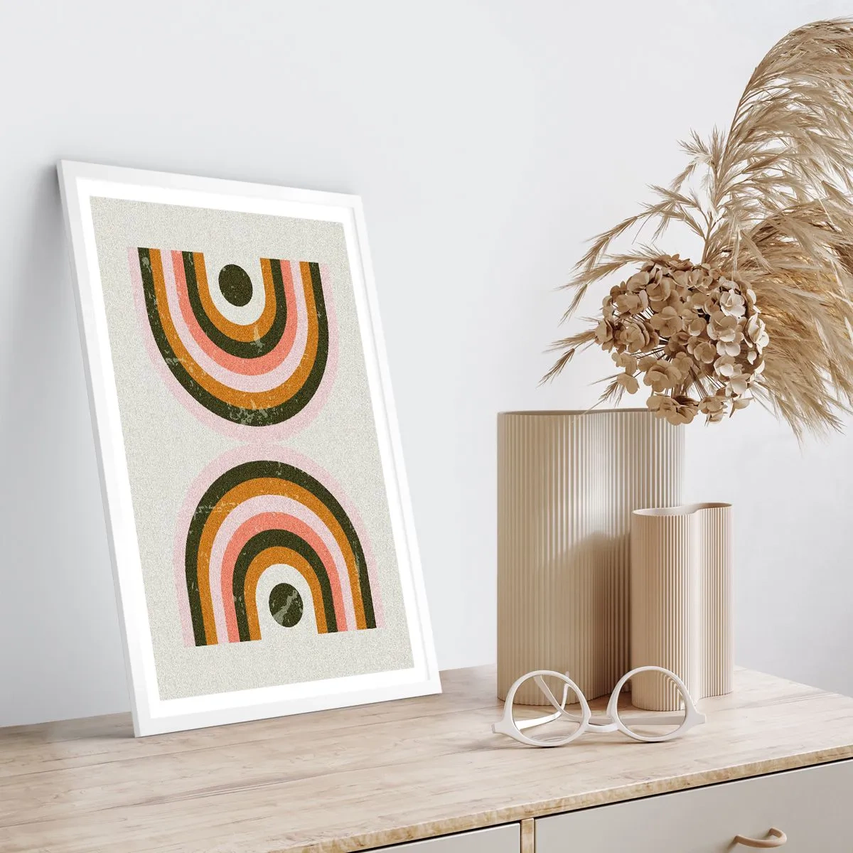 Plagát v bielom ráme - Dvojitá abstrakcia - 70x100 cm