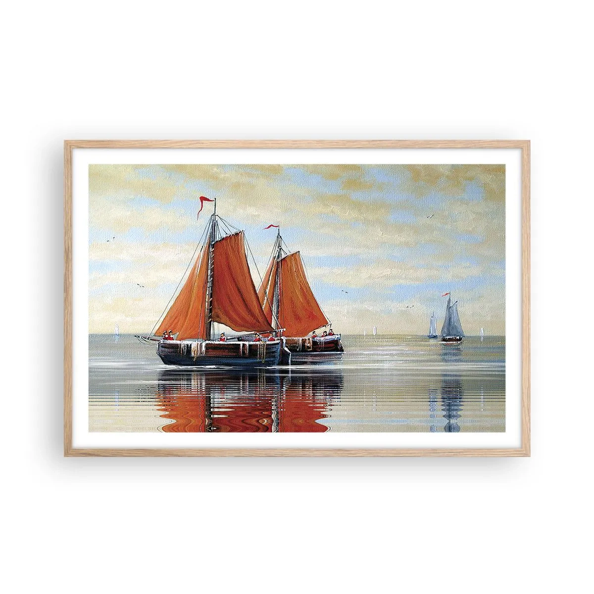 Plagát v ráme zo svetlého duba - Pluj, námorník… - 91x61 cm