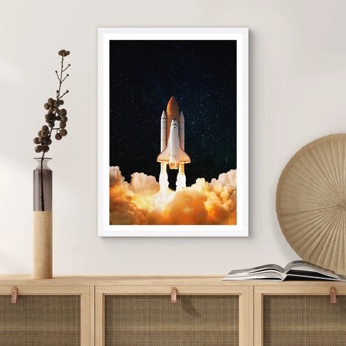 Plagát v bielom ráme - Ad astra! - 61x91 cm