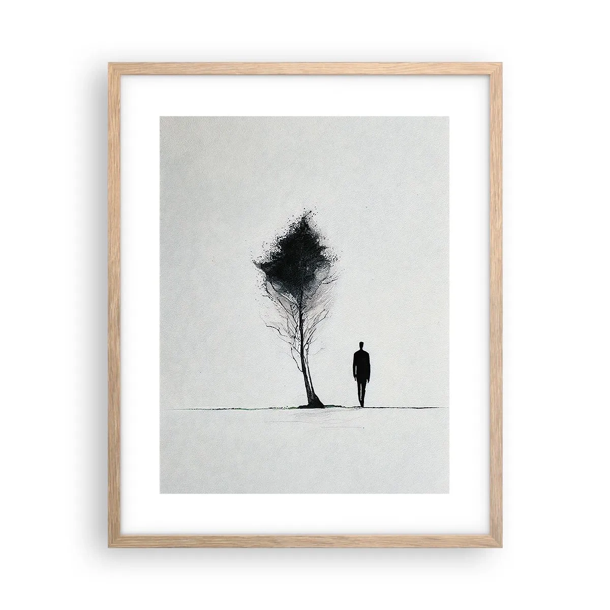 Plagát v ráme zo svetlého duba - Všetci sa túlame - 40x50 cm