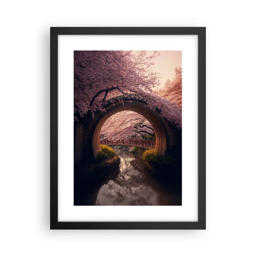 Plagát v čiernom ráme - Japonská jar - 30x40 cm