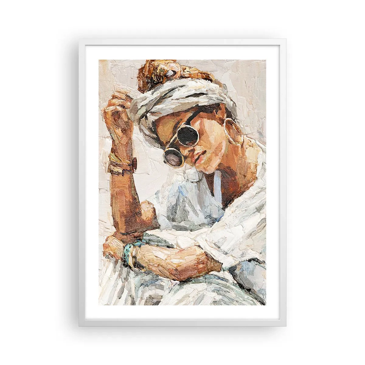 Plagát v bielom ráme - Portrét v plnom slnku - 50x70 cm