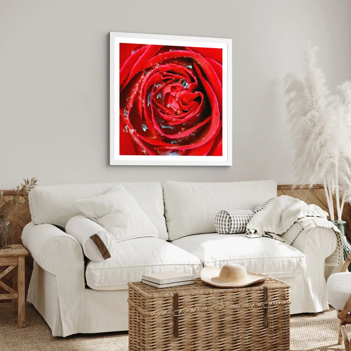 Plagát v bielom ráme - V kvapkách rosy - 30x30 cm