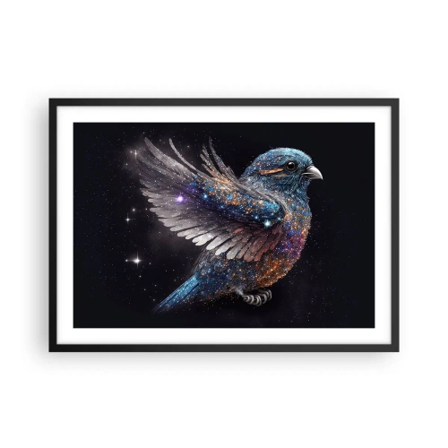 Plagát v čiernom ráme - Diamantový vrabec - 70x50 cm