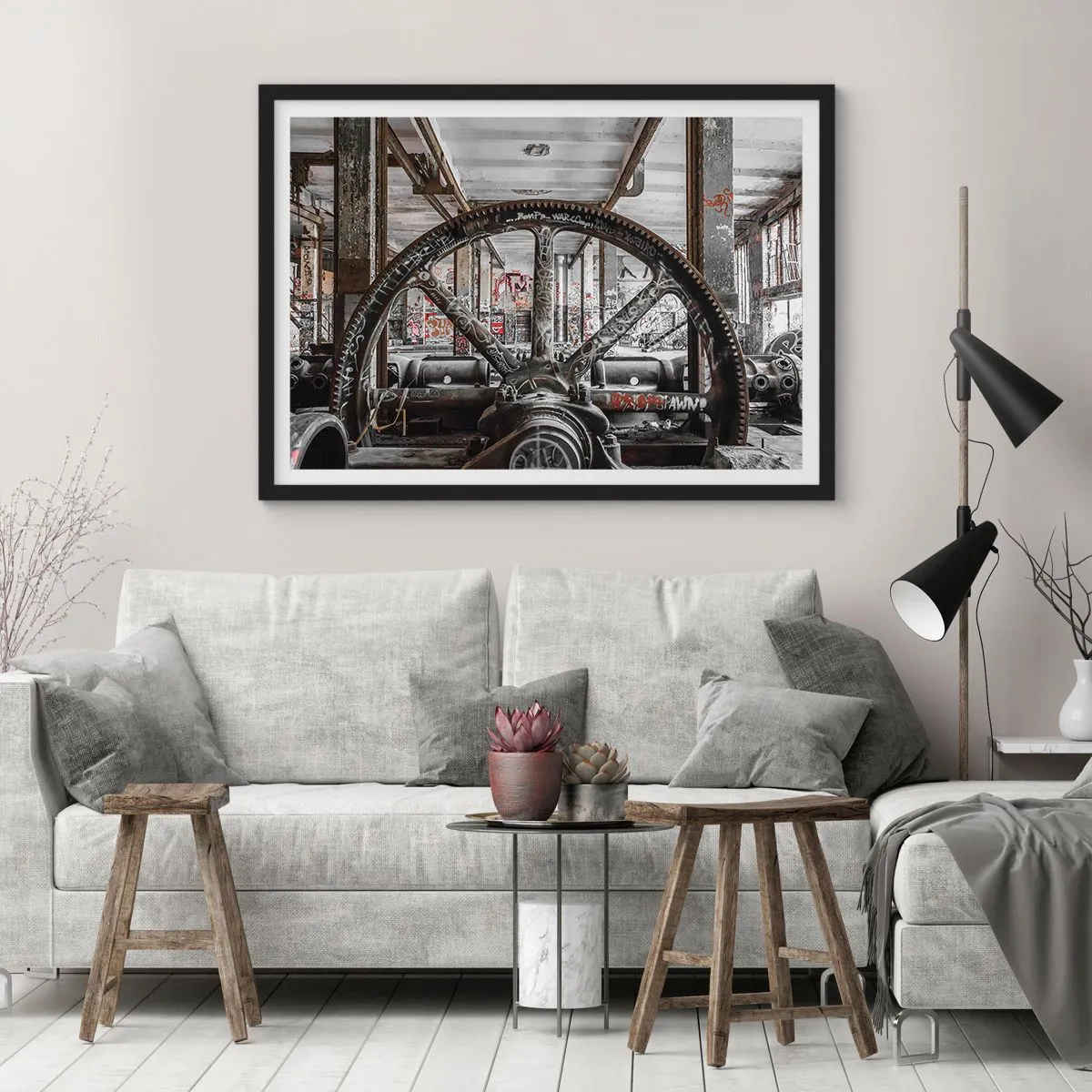 Plagát v čiernom ráme - Tajný život továrne - 40x30 cm