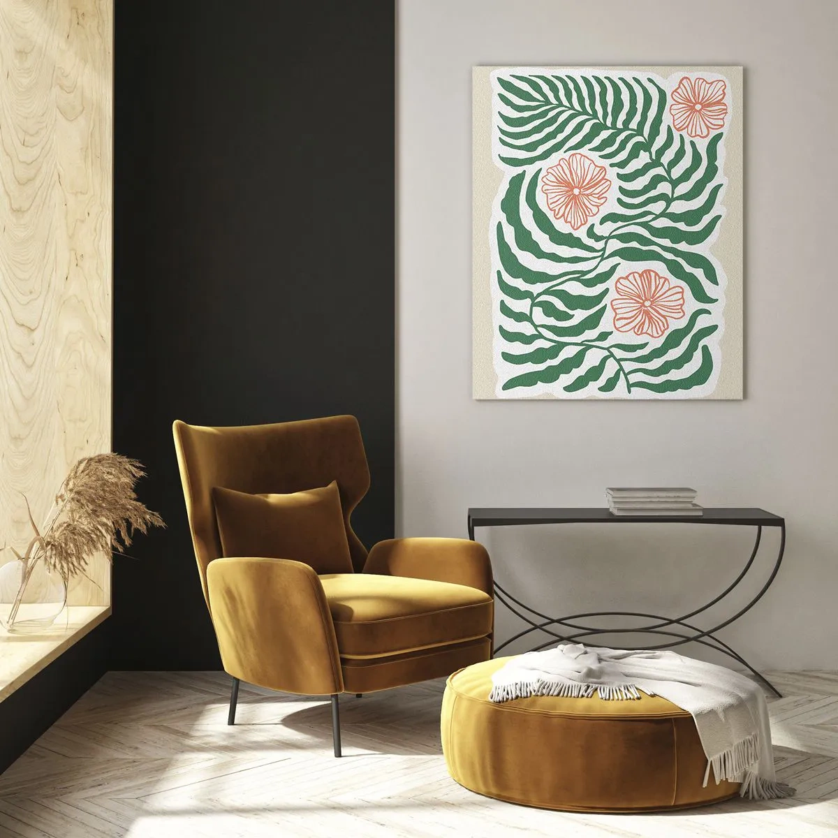 Obraz na skle - Rozkvitnuté v zeleni - 50x70 cm