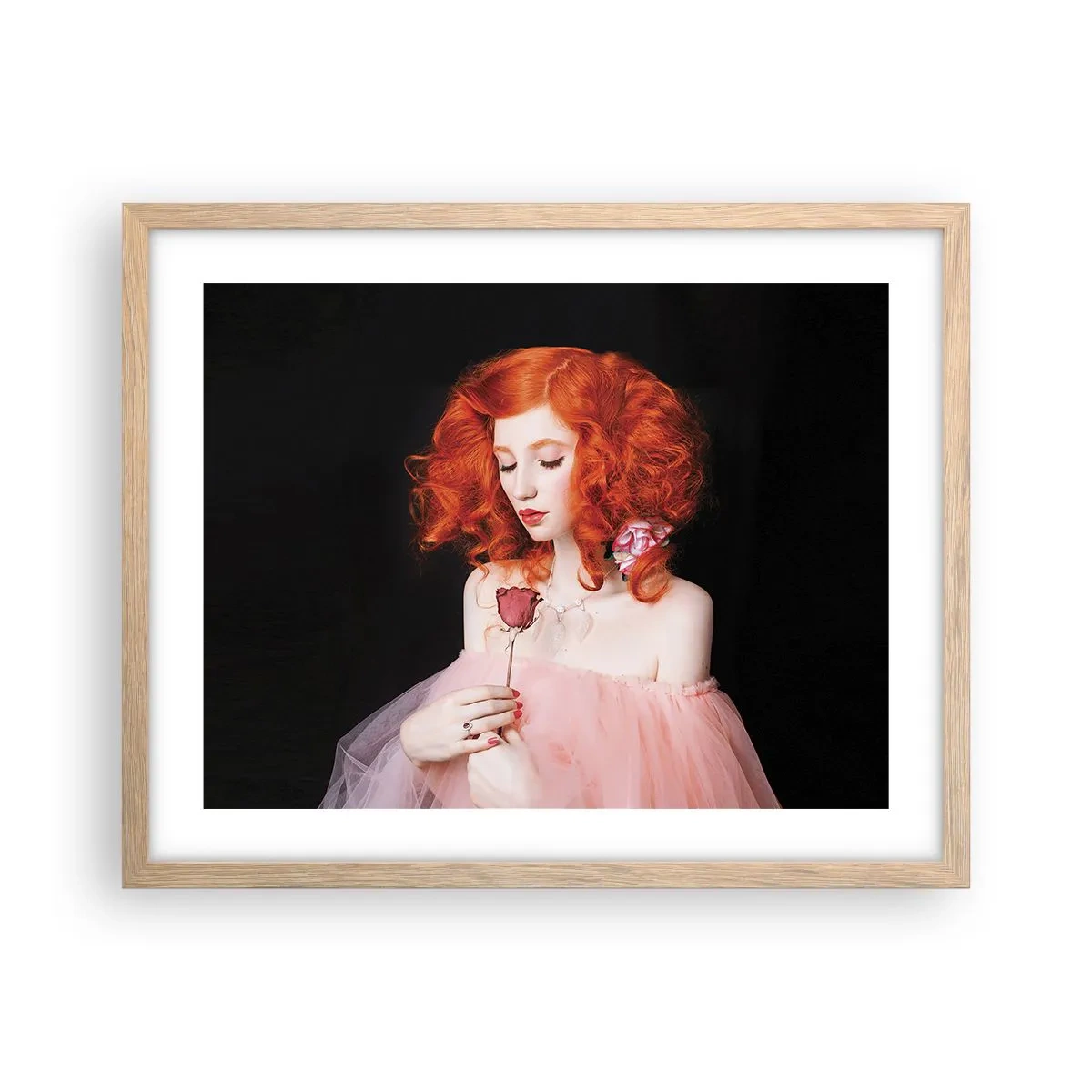 Plagát v ráme zo svetlého duba - V barokovom štýle - 50x40 cm