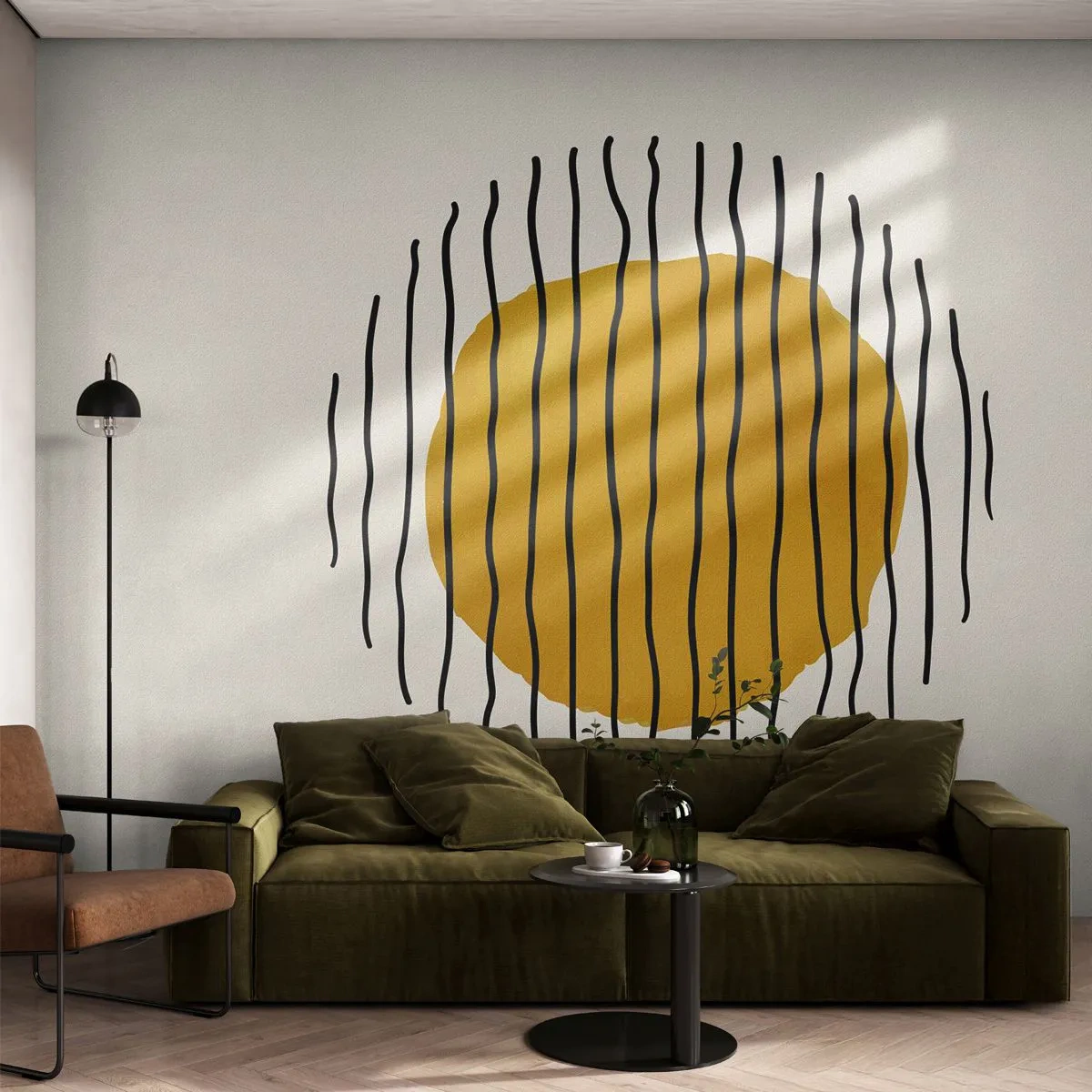 Samolepiaca Fototapeta Deluxe Sticker - Abstrakcia kmitajúca žiarom - Abstrakcia, Kus, Minimalizmus - 400x280 cm