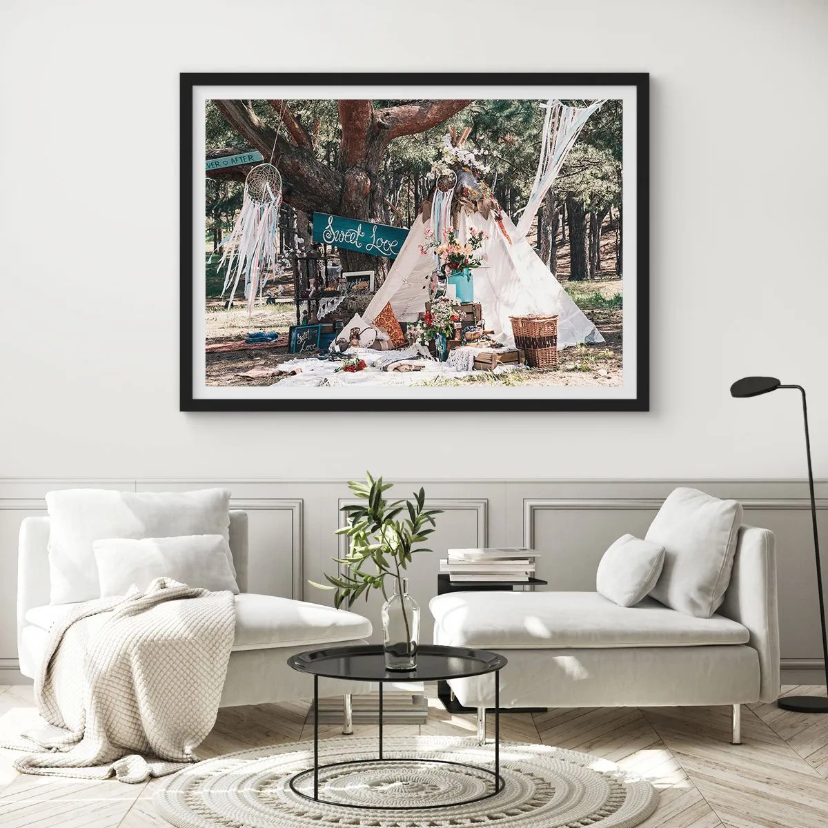 Plagát v čiernom ráme - Make love… - 91x61 cm