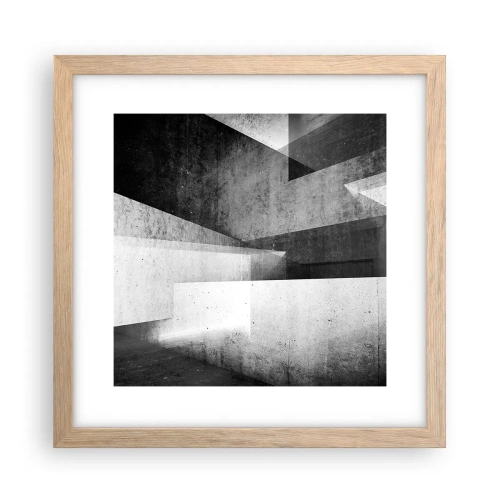 Plagát v ráme zo svetlého duba - Štruktúra priestoru - 30x30 cm