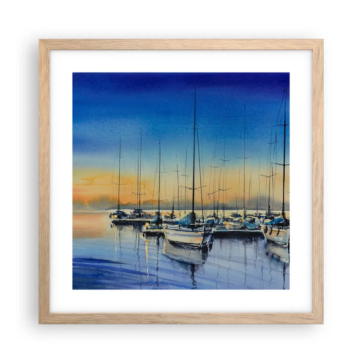 Plagát v ráme zo svetlého duba - Koniec dobrého dňa - 40x40 cm