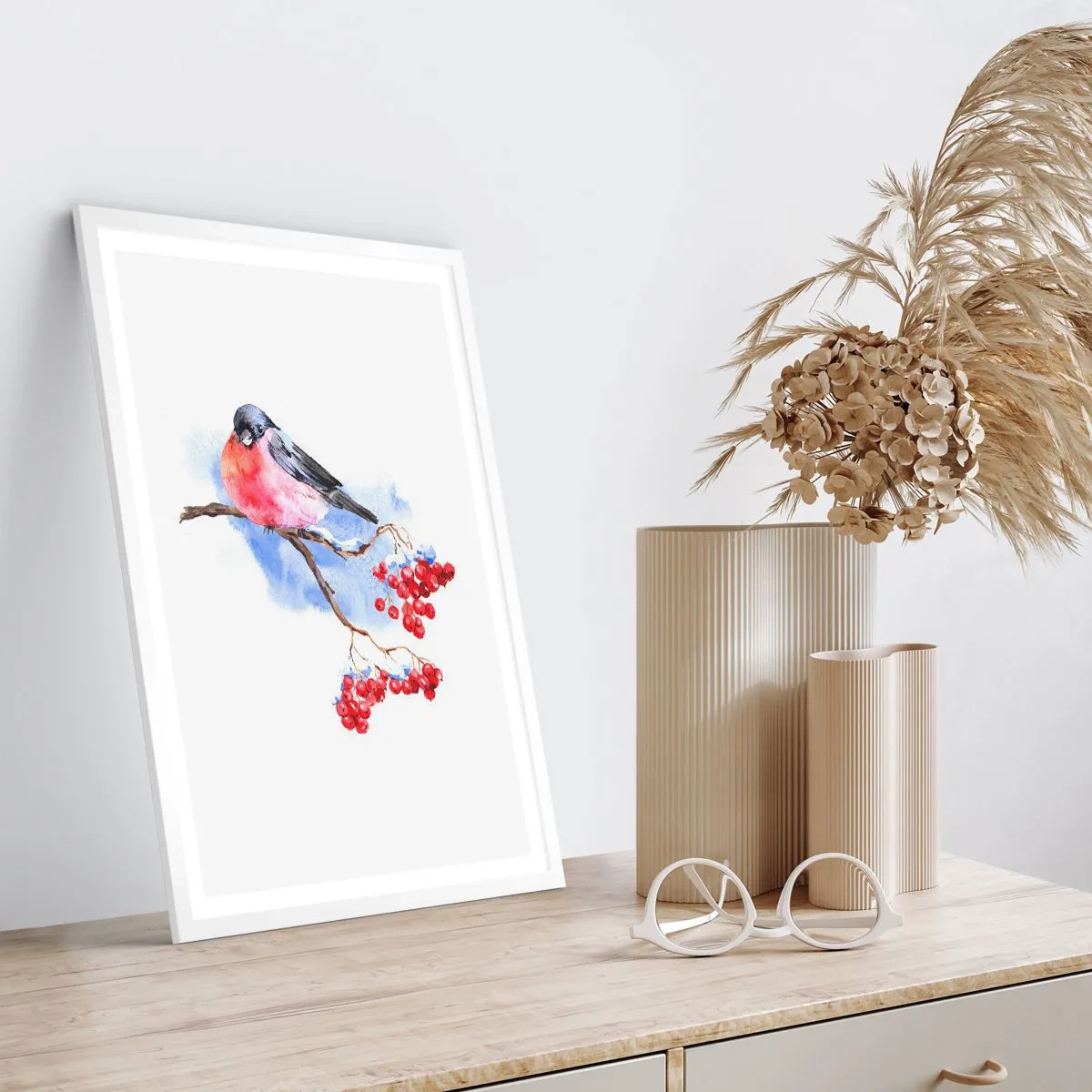 Plagát v bielom ráme - Farebná zima - 61x91 cm