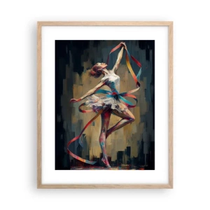 Plagát v ráme zo svetlého duba - Tanec so stuhou - 40x50 cm