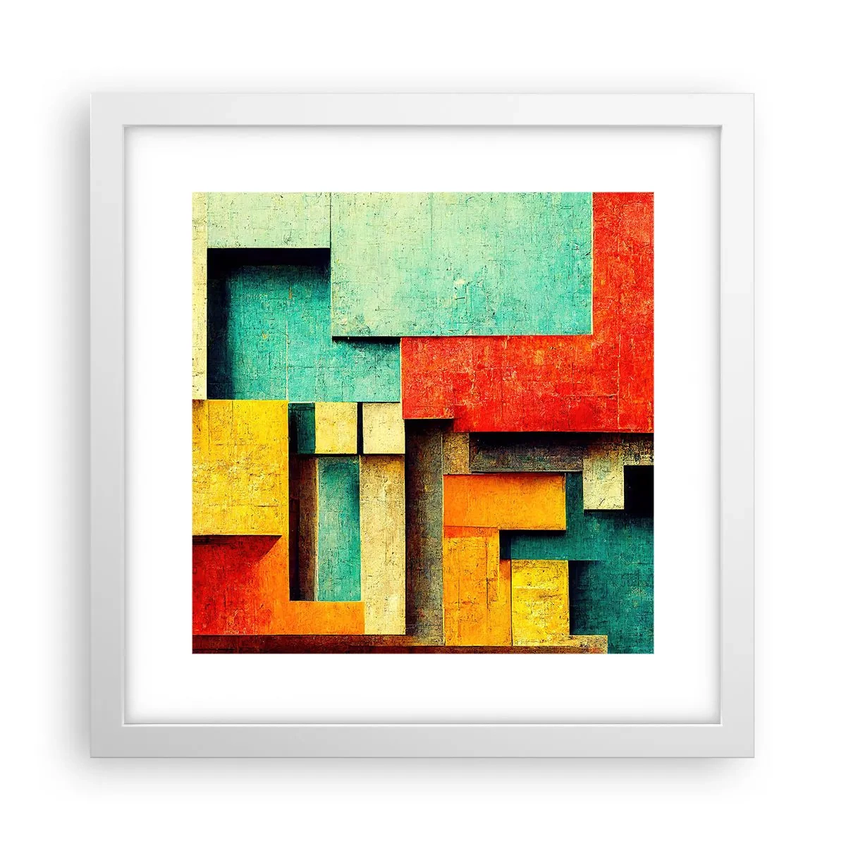 Plagát v bielom ráme - Festival pravých uhlov - 30x30 cm