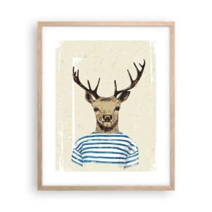 Plagát v ráme zo svetlého duba - Pretože mám rád pruhované košele! - 40x50 cm