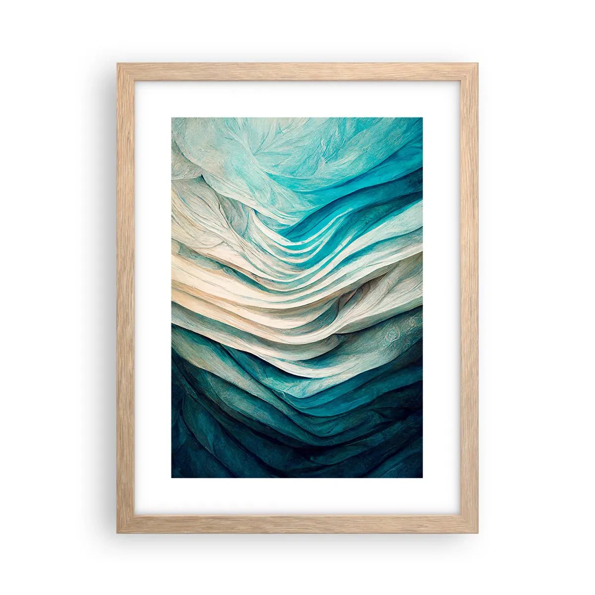 Plagát v ráme zo svetlého duba - Modrá neukojiteľnosť - 30x40 cm