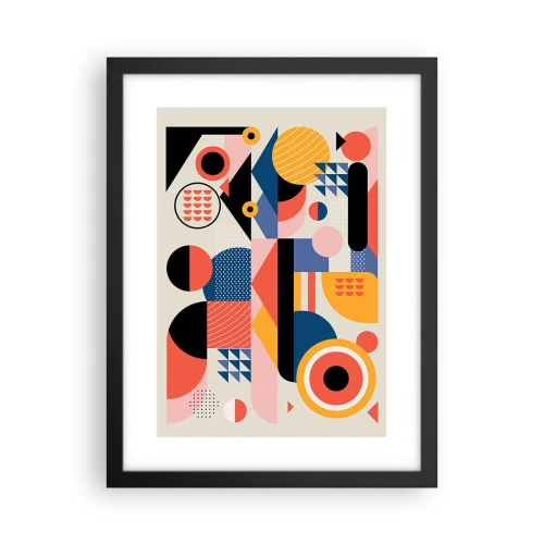 Plagát v čiernom ráme - Kompozícia: poďme sa hrať - 30x40 cm