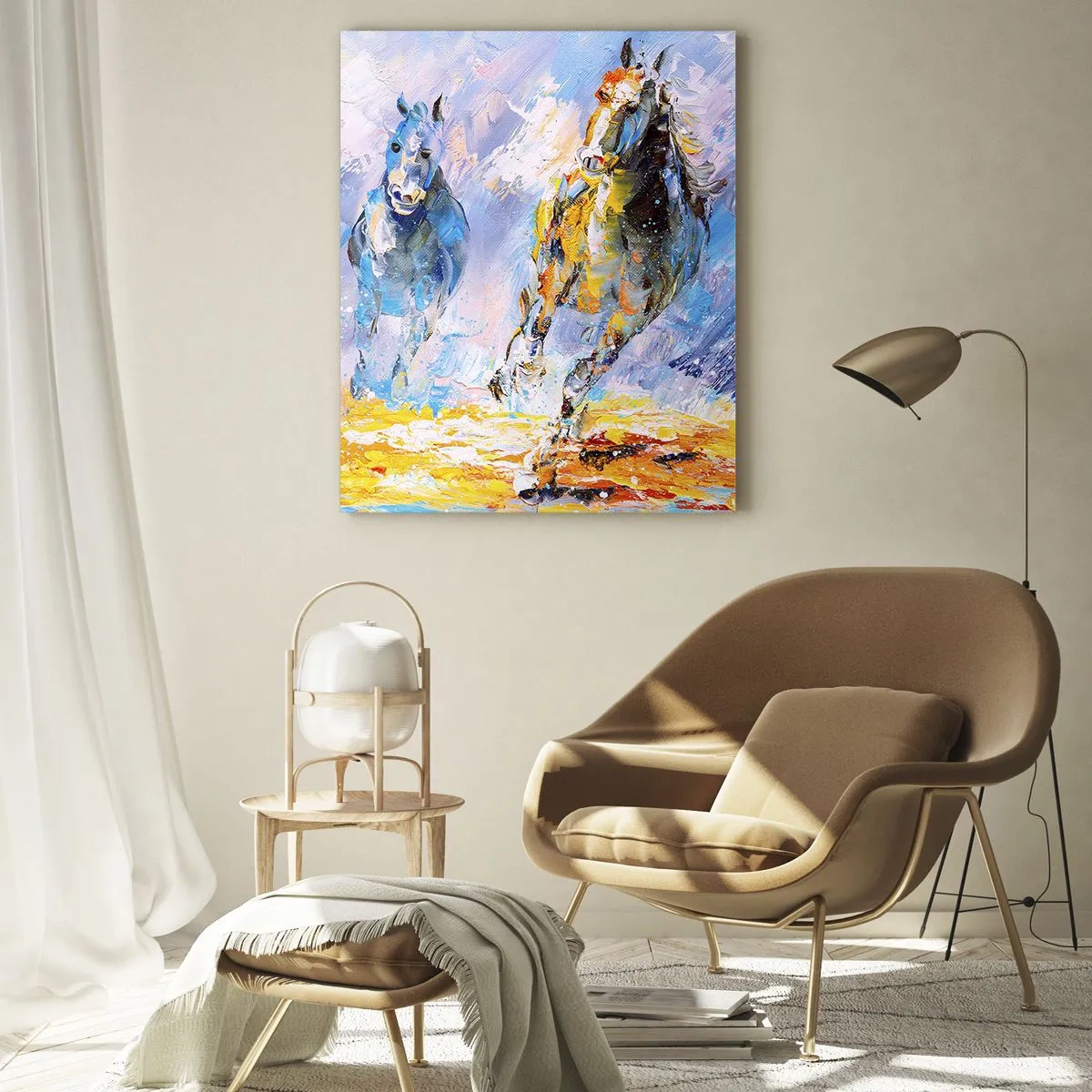 Obraz na skle - Cvalom cez žiaru - 70x100 cm