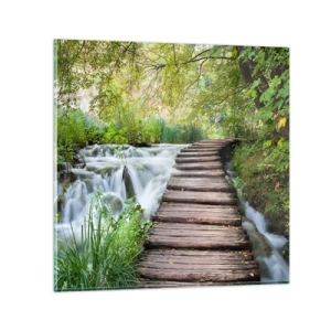 Obraz na skle - Voda nie je vôbec tichá - 50x50 cm