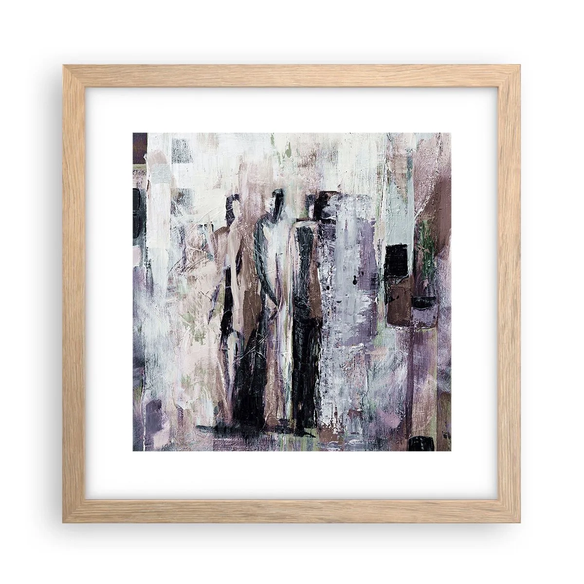 Plagát v ráme zo svetlého duba - Tajomná trojica - 30x30 cm