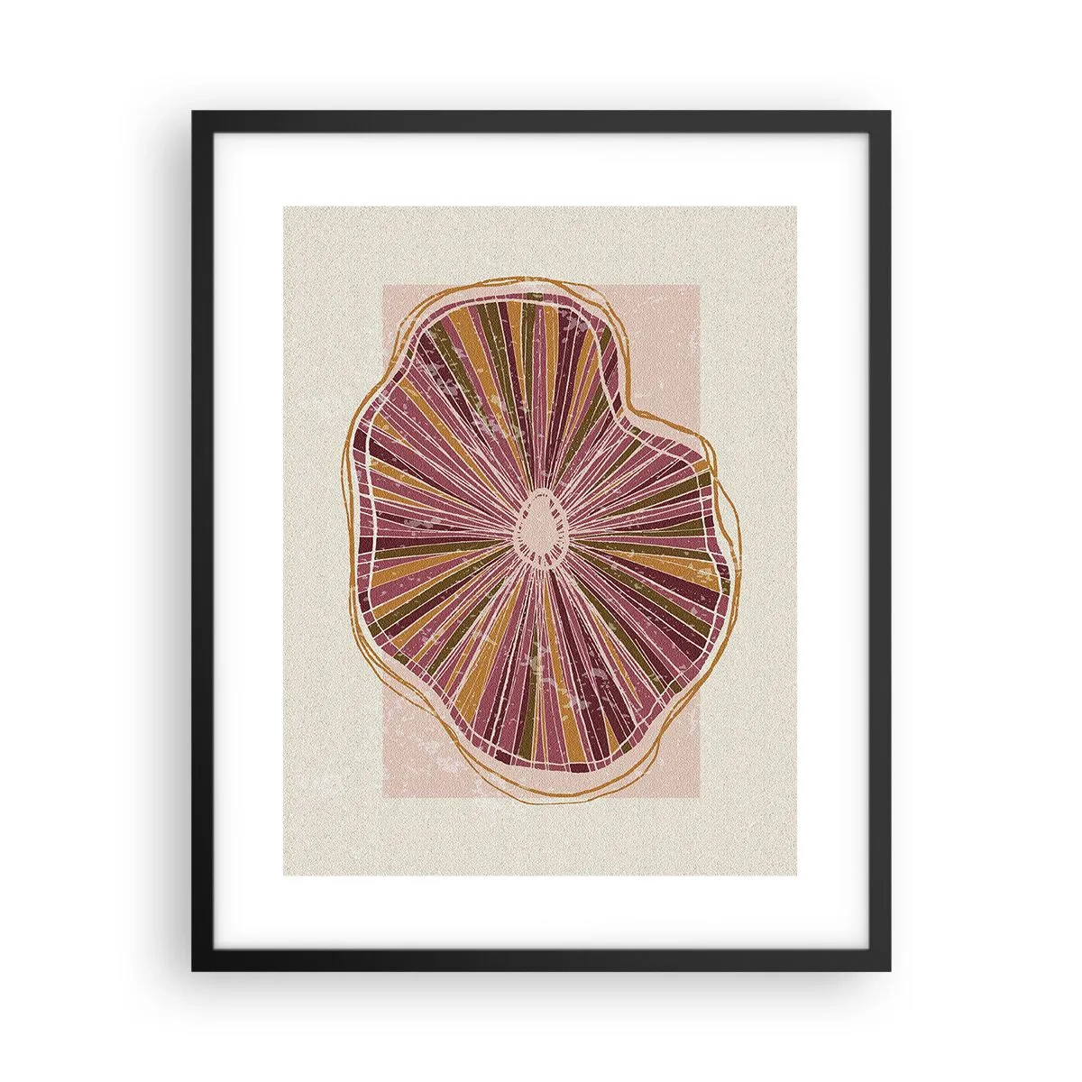 Plagát v čiernom ráme - Radiálna abstrakcia - 40x50 cm