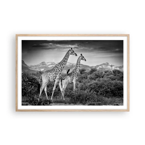 Plagát v ráme zo svetlého duba - Vyššie kruhy v Afrike - 91x61 cm