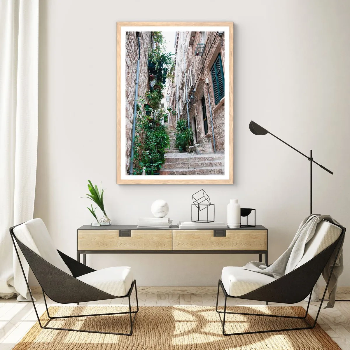 Plagát v ráme zo svetlého duba - Kúzlo starého mesta - 70x100 cm