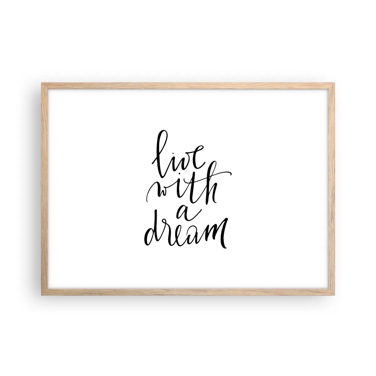 Plagát v ráme zo svetlého duba - Of course - 70x50 cm